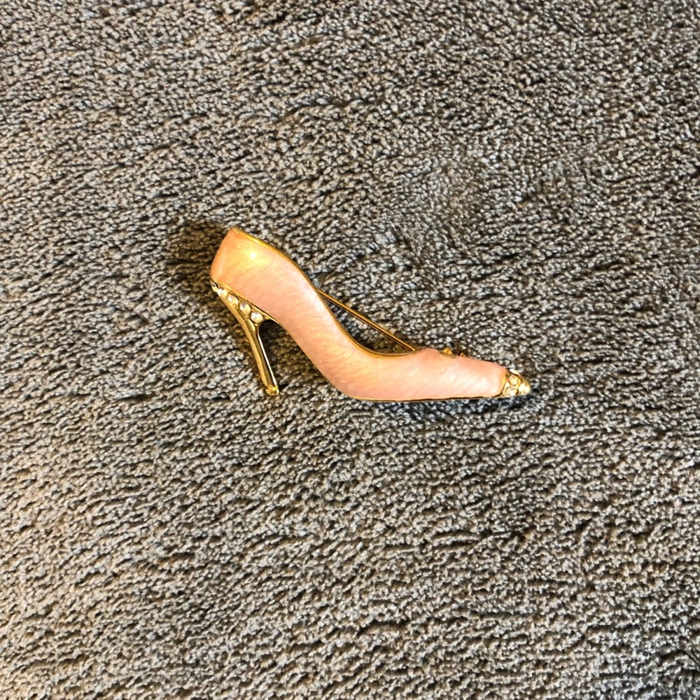 European Crystal Layered High Heel Brooch